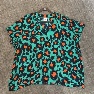 Cabi Rita Animal Print Blouse M